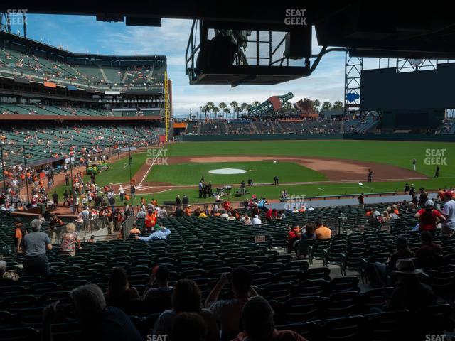 Seating view for Oracle Park Section Premium Lower Box 110