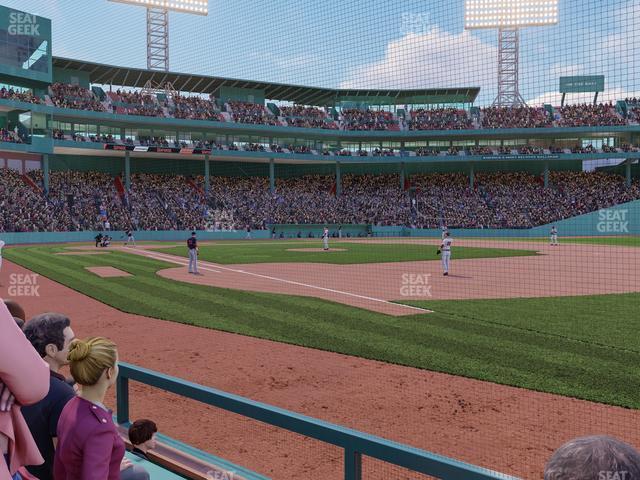 Seating view for Fenway Park Section Dugout Box 13