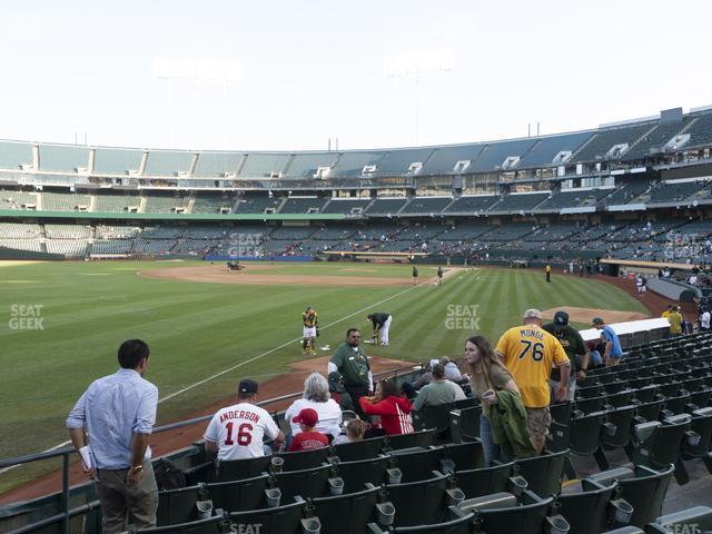 Seating view for Oakland Coliseum Section Front 130