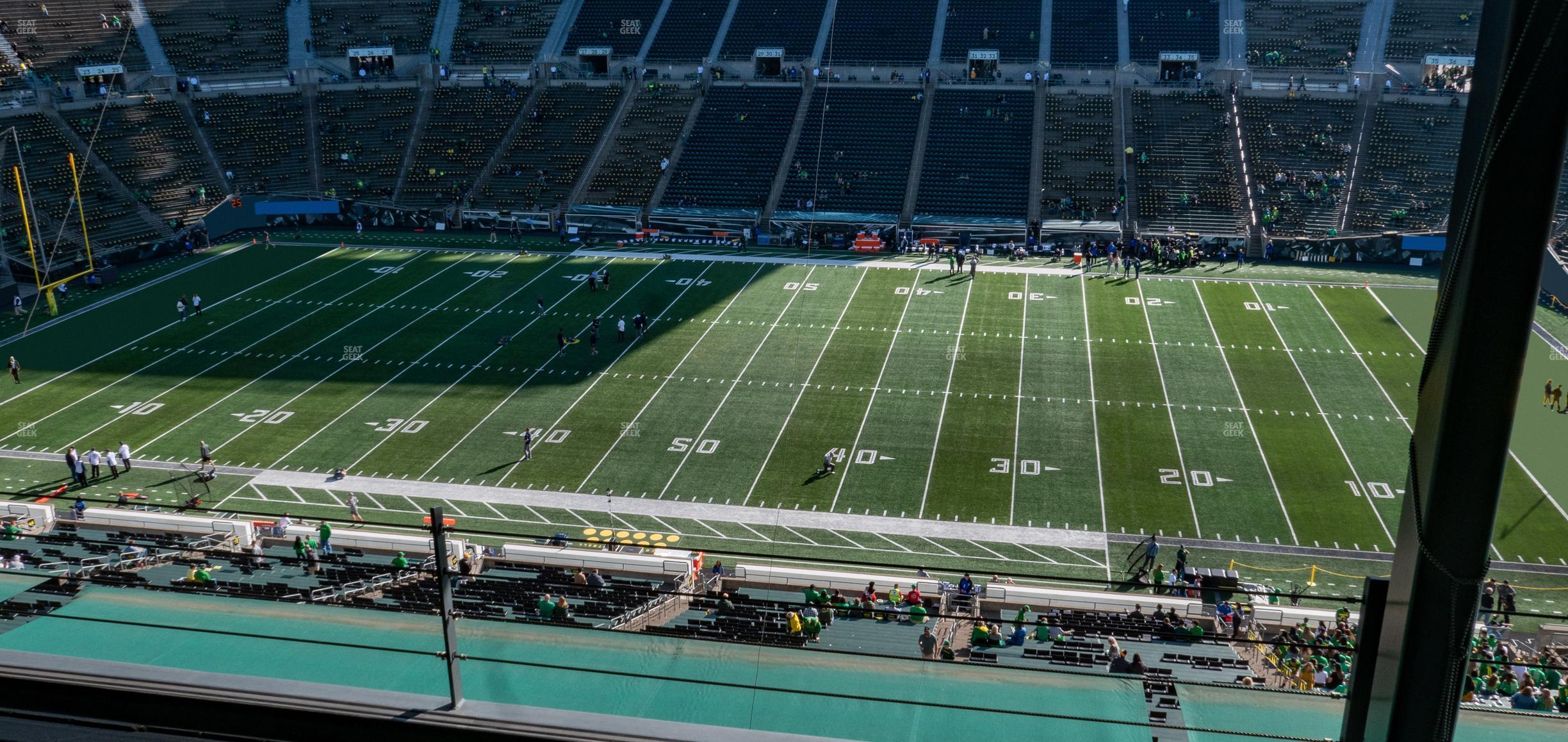 Seating view for Autzen Stadium Section Charter Box 2