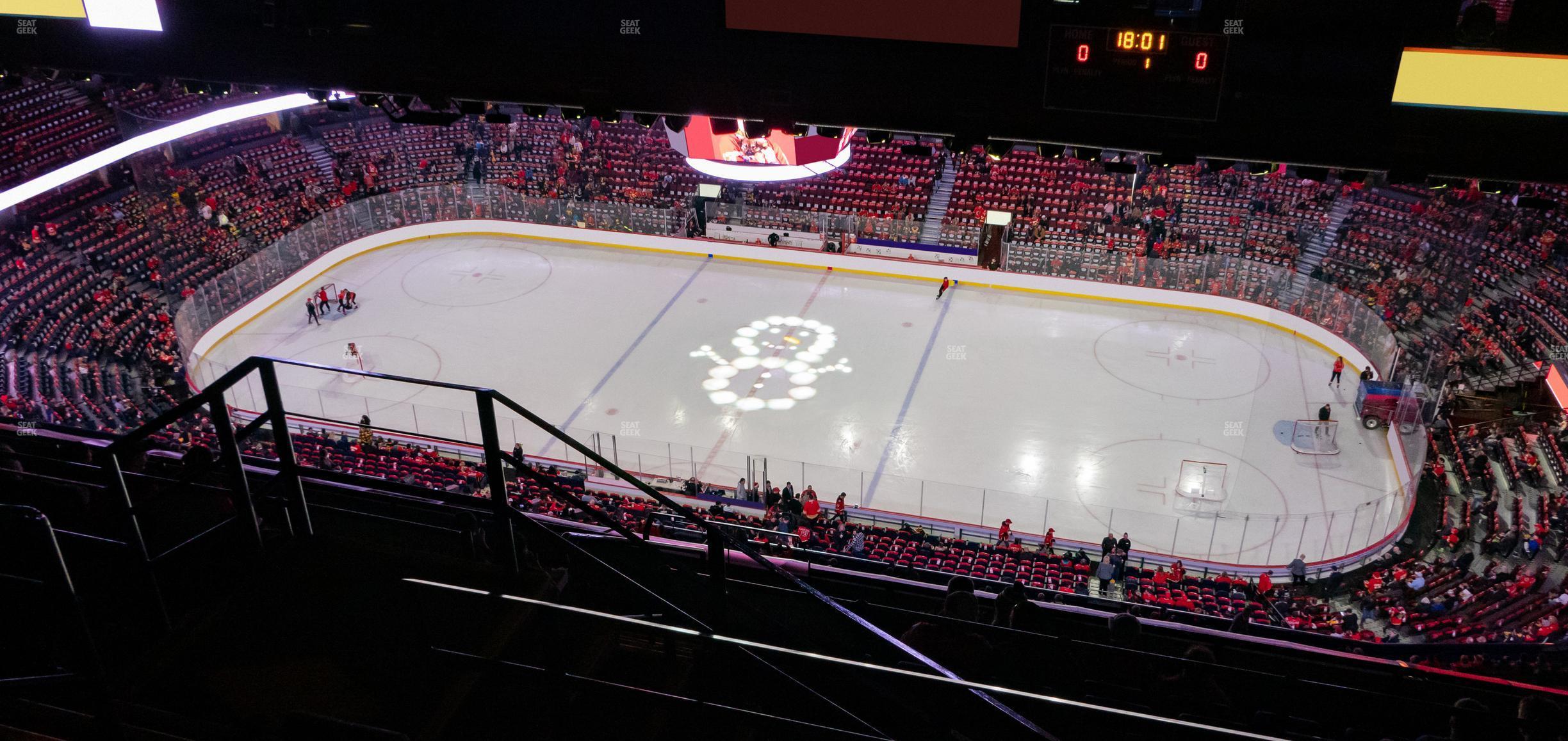 Seating view for Scotiabank Saddledome Section Press Level 3