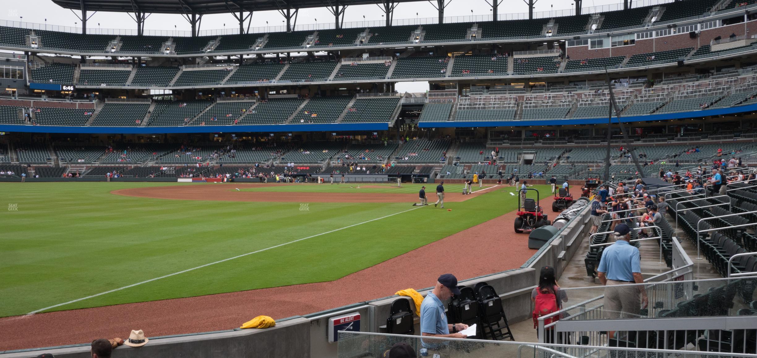 Seating view for Truist Park Section Dugout Corner 41