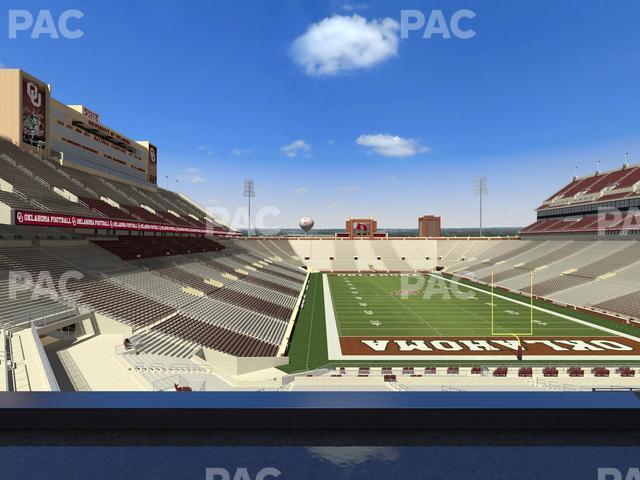 Seating view for Gaylord Family Oklahoma Memorial Stadium Section Loge 46