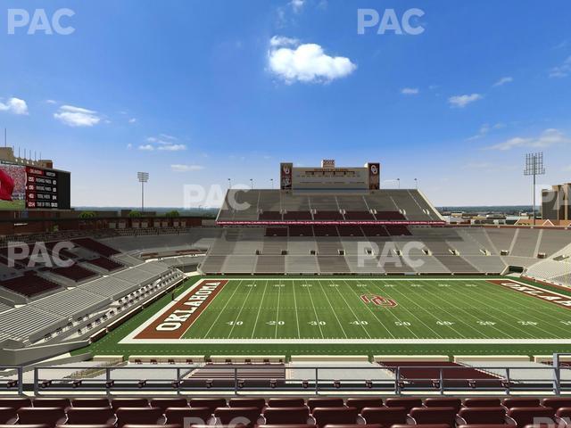 Seating view for Gaylord Family Oklahoma Memorial Stadium Section 132