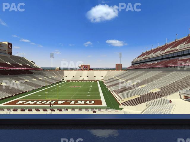 Seating view for Gaylord Family Oklahoma Memorial Stadium Section Loge 42