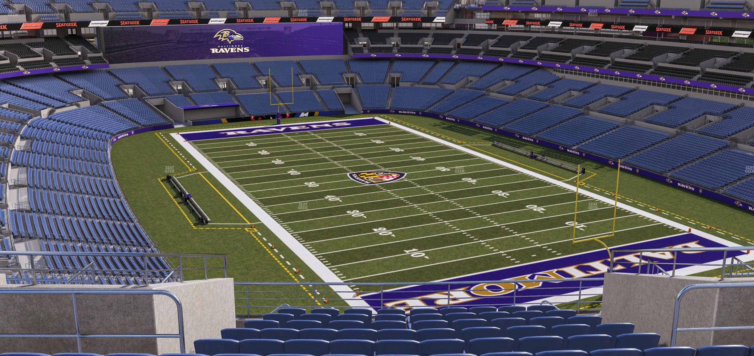 Seating view for M&T Bank Stadium Section 544