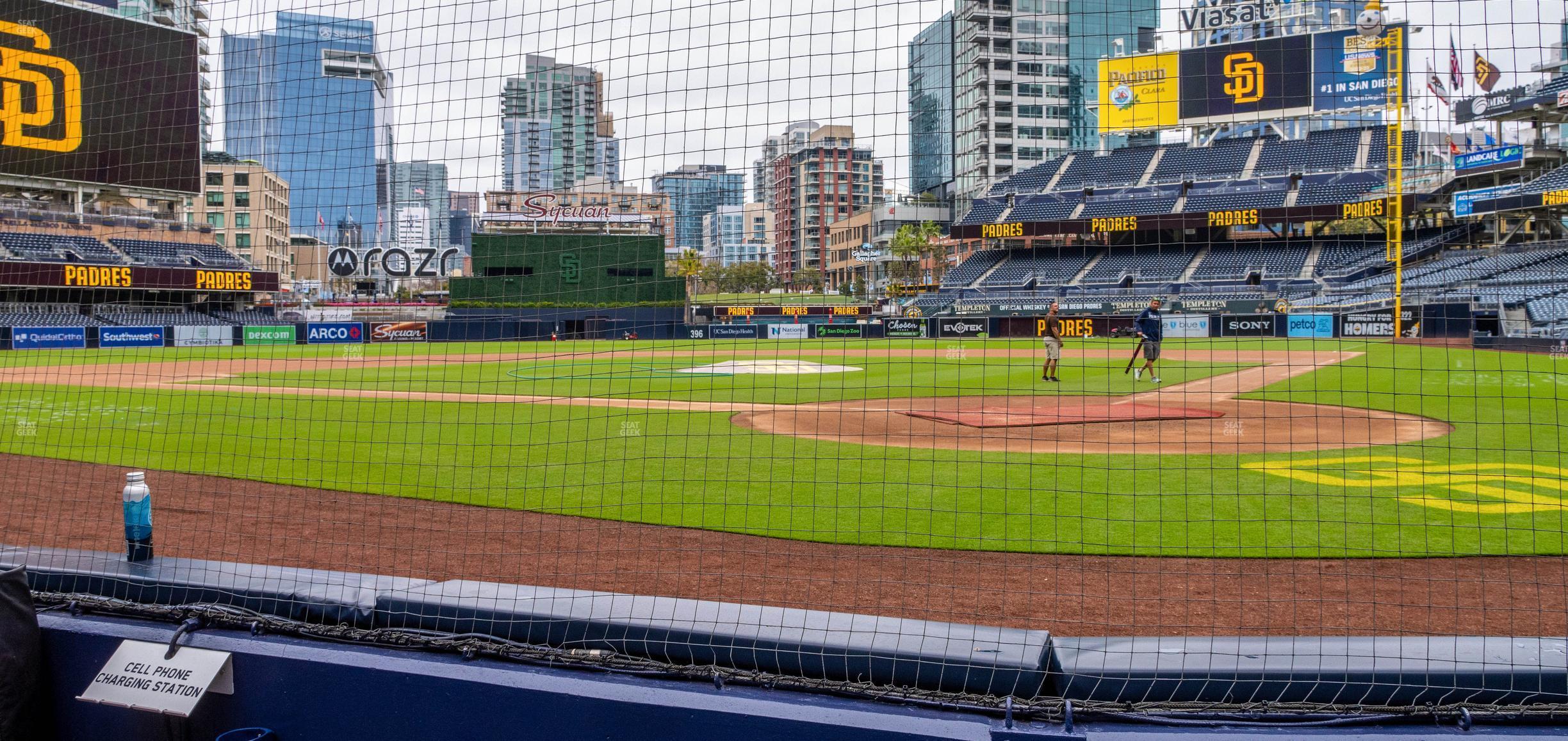 Seating view for Petco Park Section Dugout 4