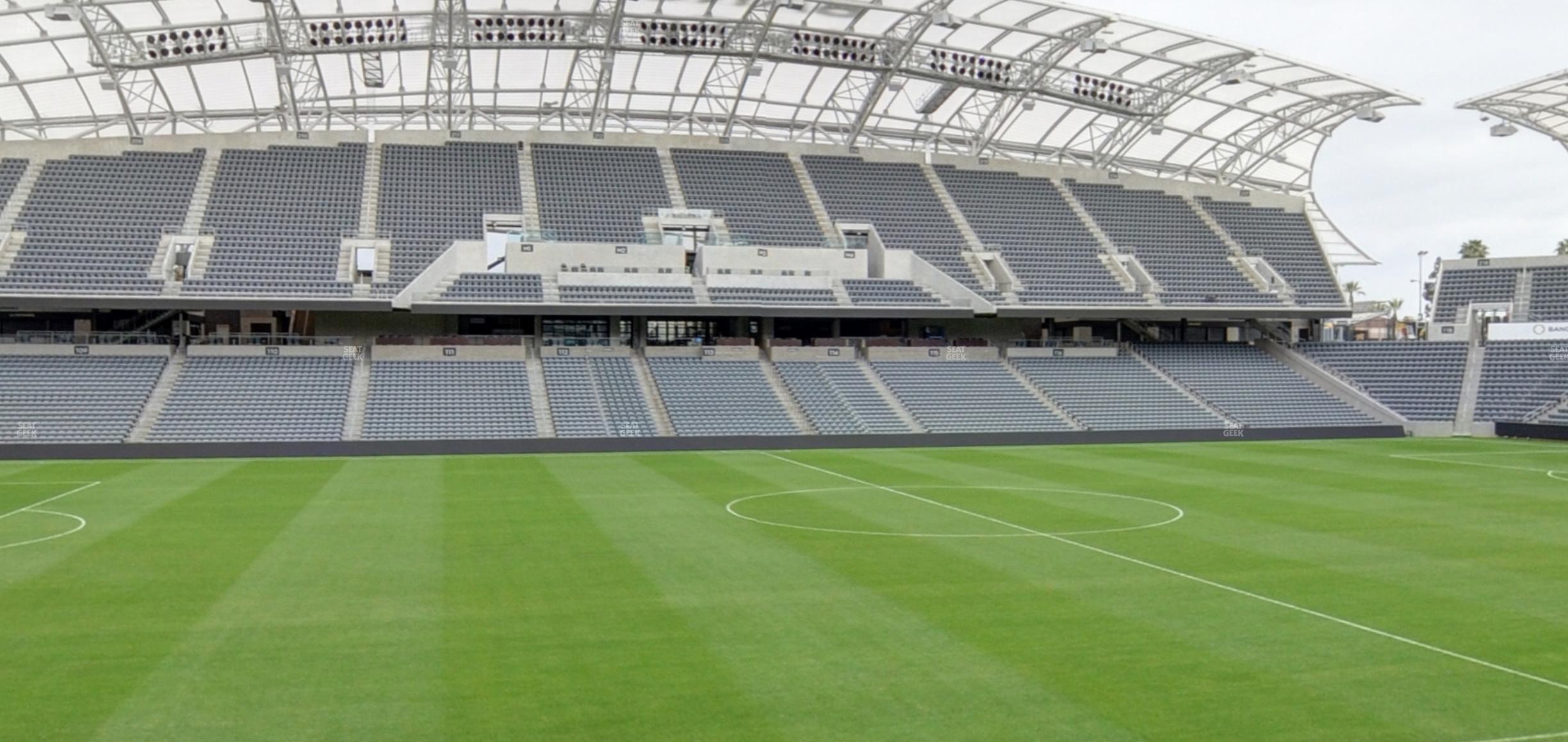 Seating view for BMO Stadium Section Field Club E