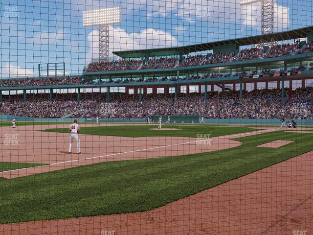 Seating view for Fenway Park Section Dugout Box 73