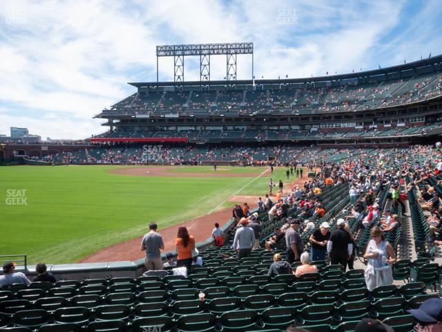 Seating view for Oracle Park Section Lower Box 135