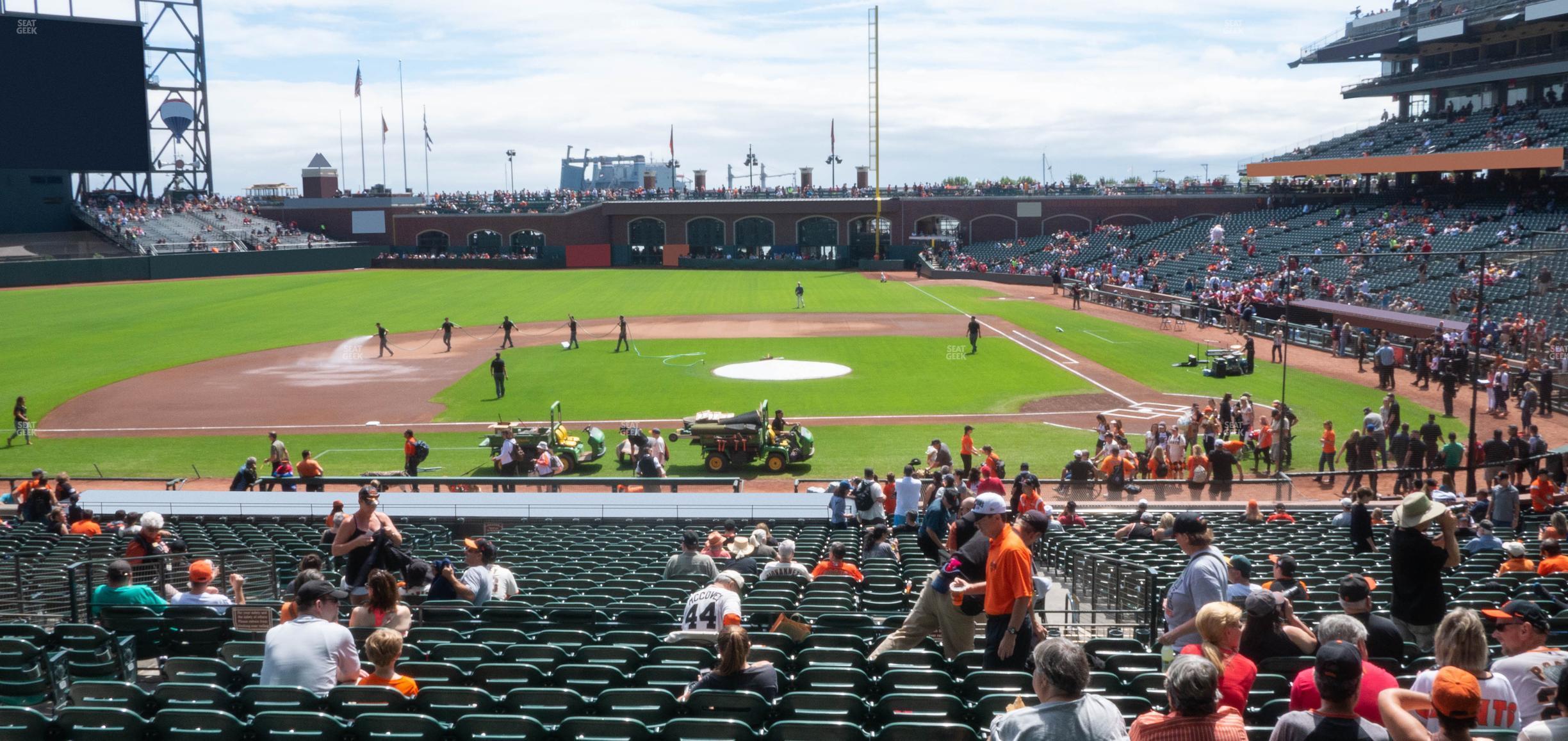 Seating view for Oracle Park Section Premium Lower Box 122