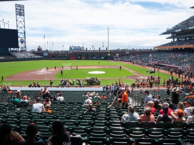 Seating view for Oracle Park Section Premium Lower Box 122