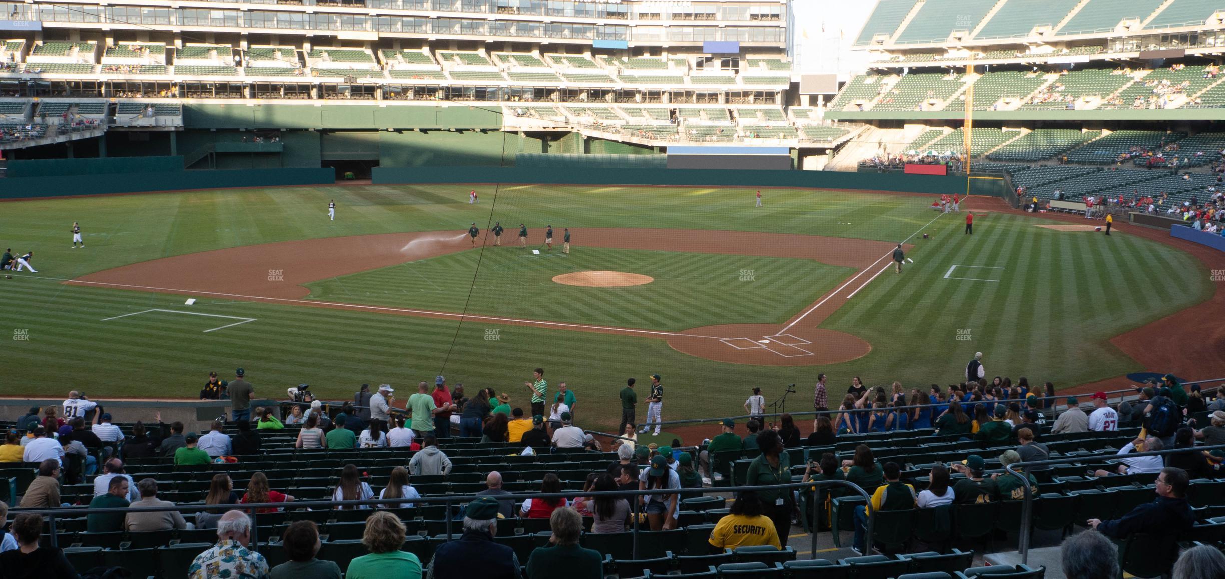 Seating view for Oakland Coliseum Section Rear 119