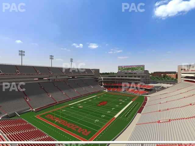 Seating view for Razorback Stadium Section 529