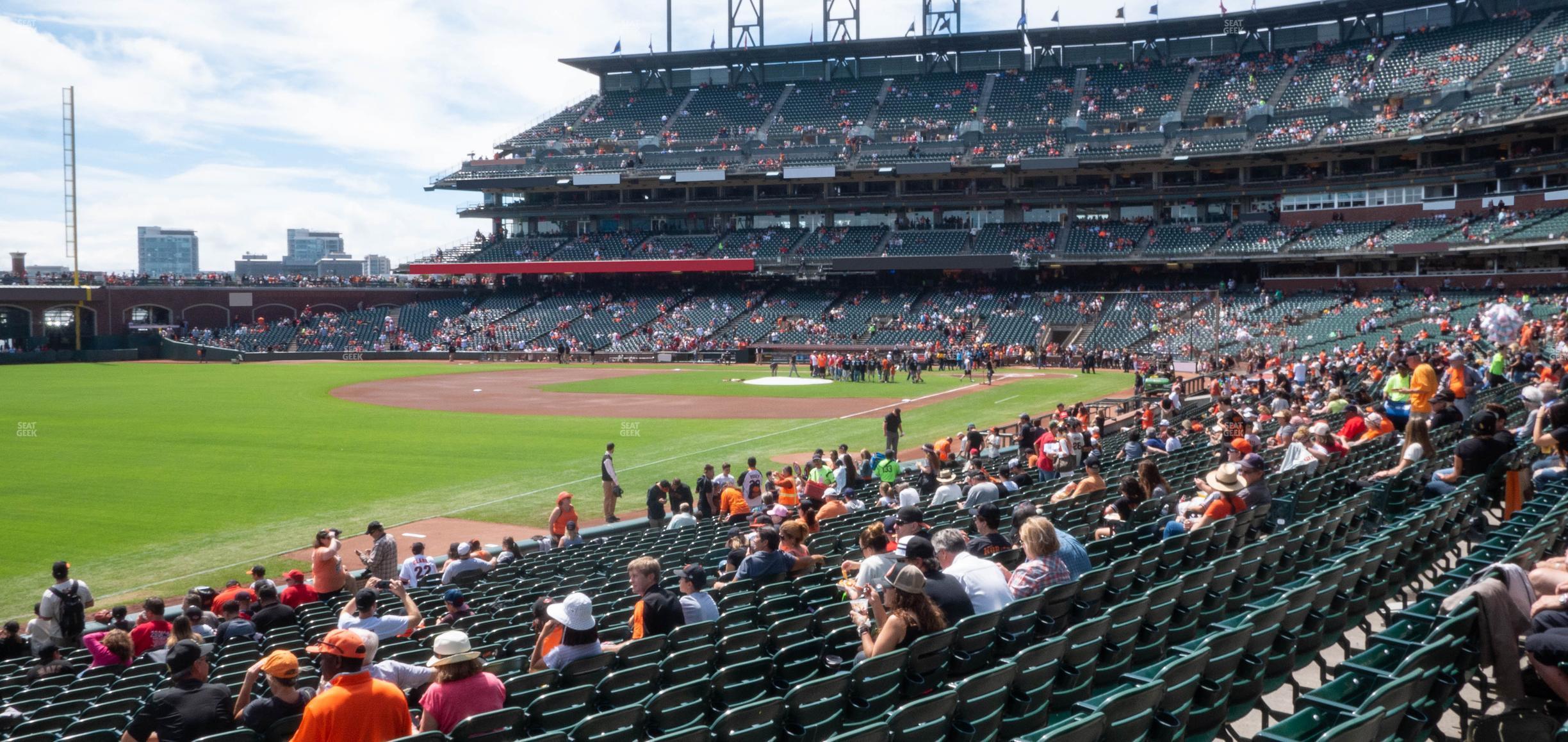 Seating view for Oracle Park Section Lower Box 131