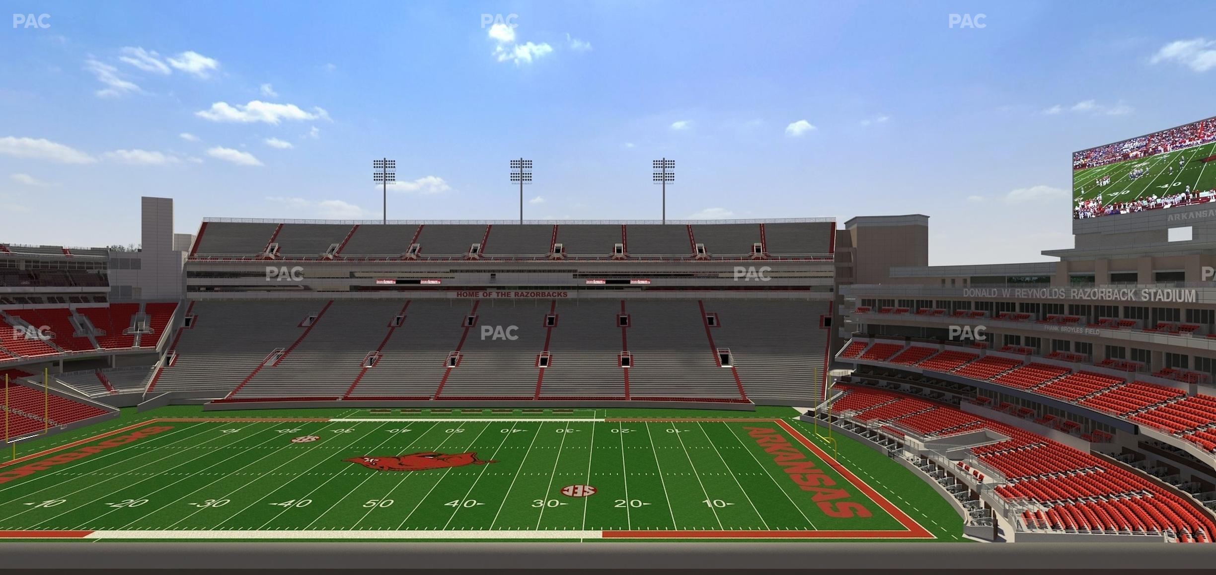 Seating view for Razorback Stadium Section 220