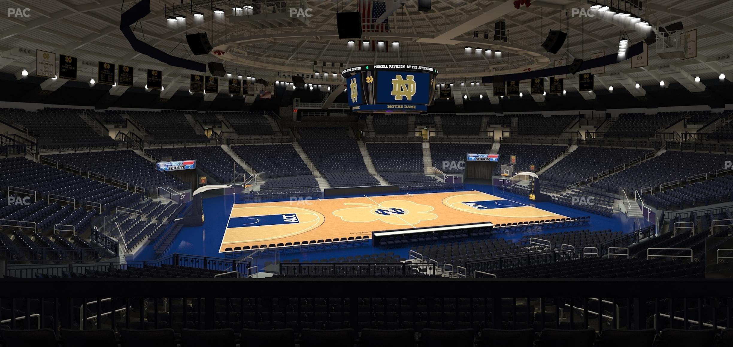 Seating view for Purcell Pavilion at the Joyce Center Section 102