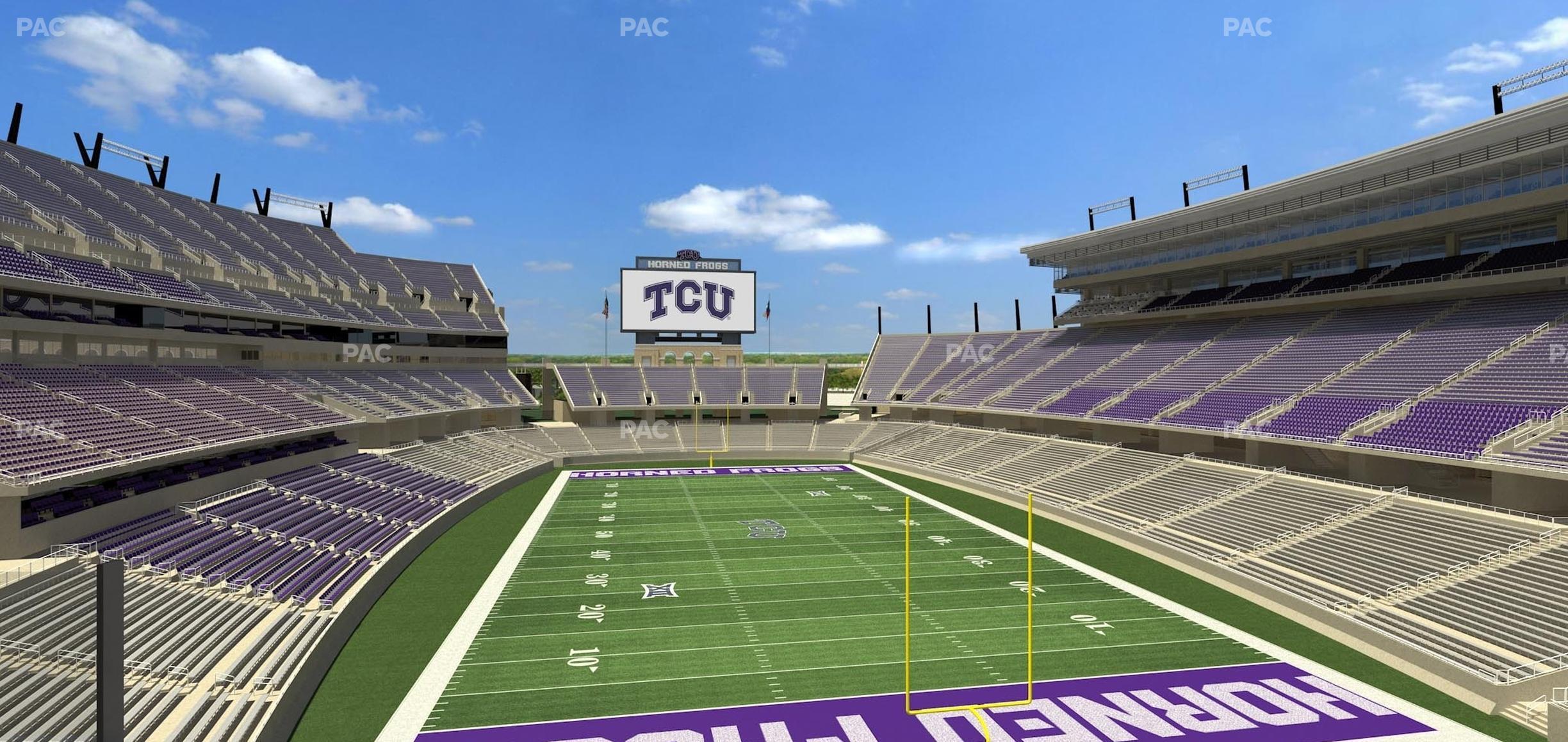 Seating view for Amon G. Carter Stadium Section South End Zone Suite 5