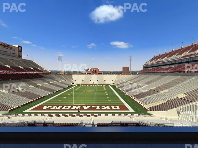 Seating view for Gaylord Family Oklahoma Memorial Stadium Section Loge 43