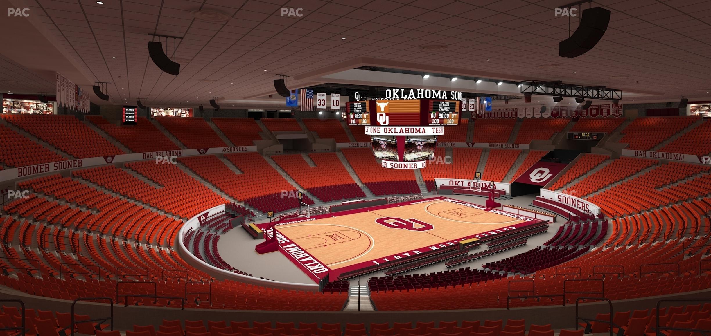 Seating view for Lloyd Noble Center Section 210