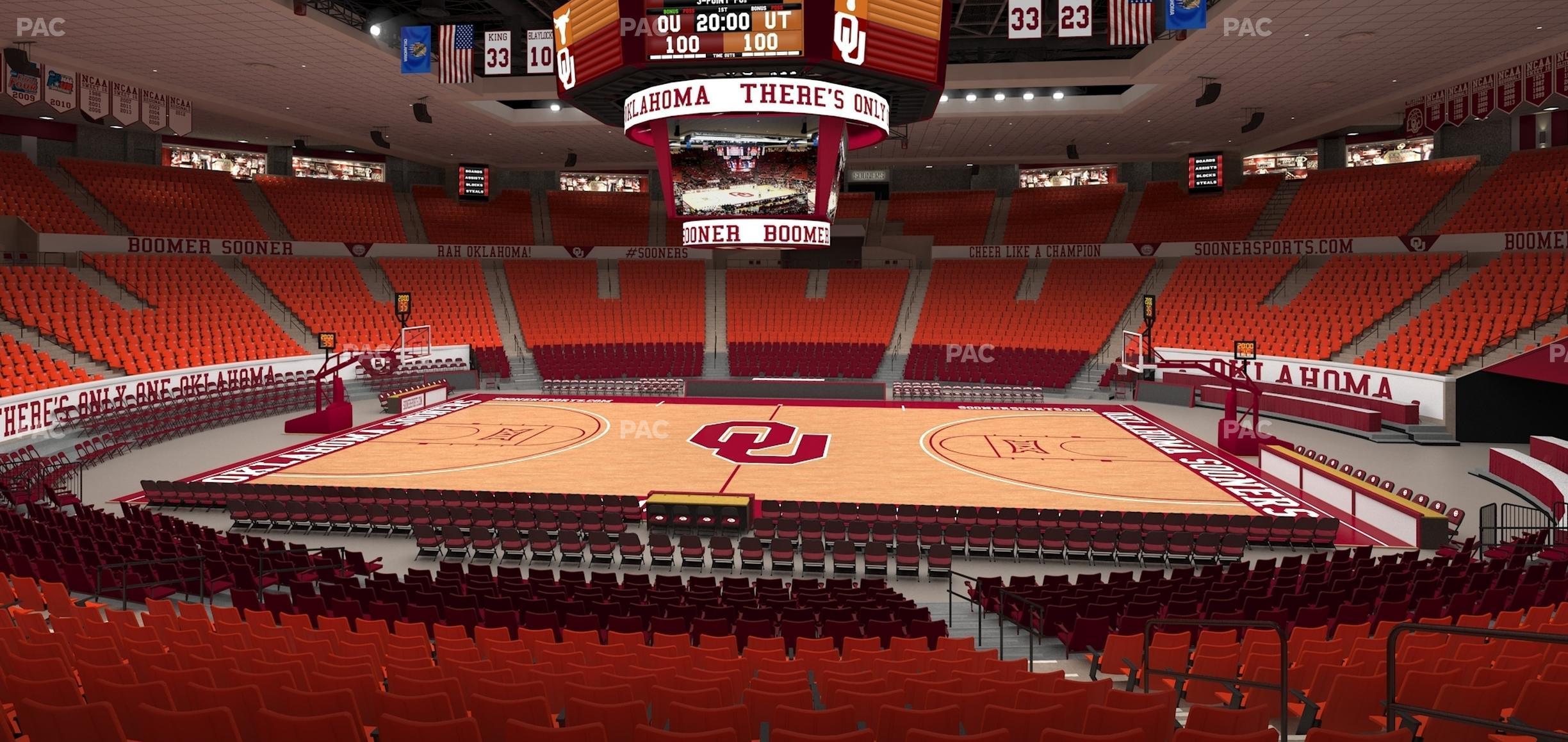 Seating view for Lloyd Noble Center Section 107