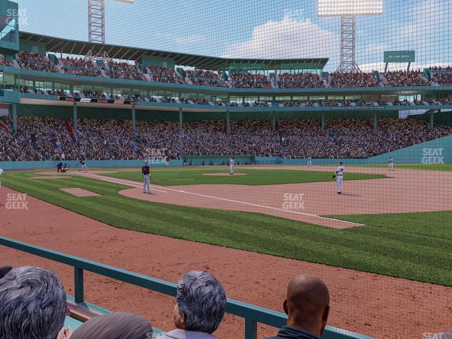 Seating view for Fenway Park Section Dugout Box 14