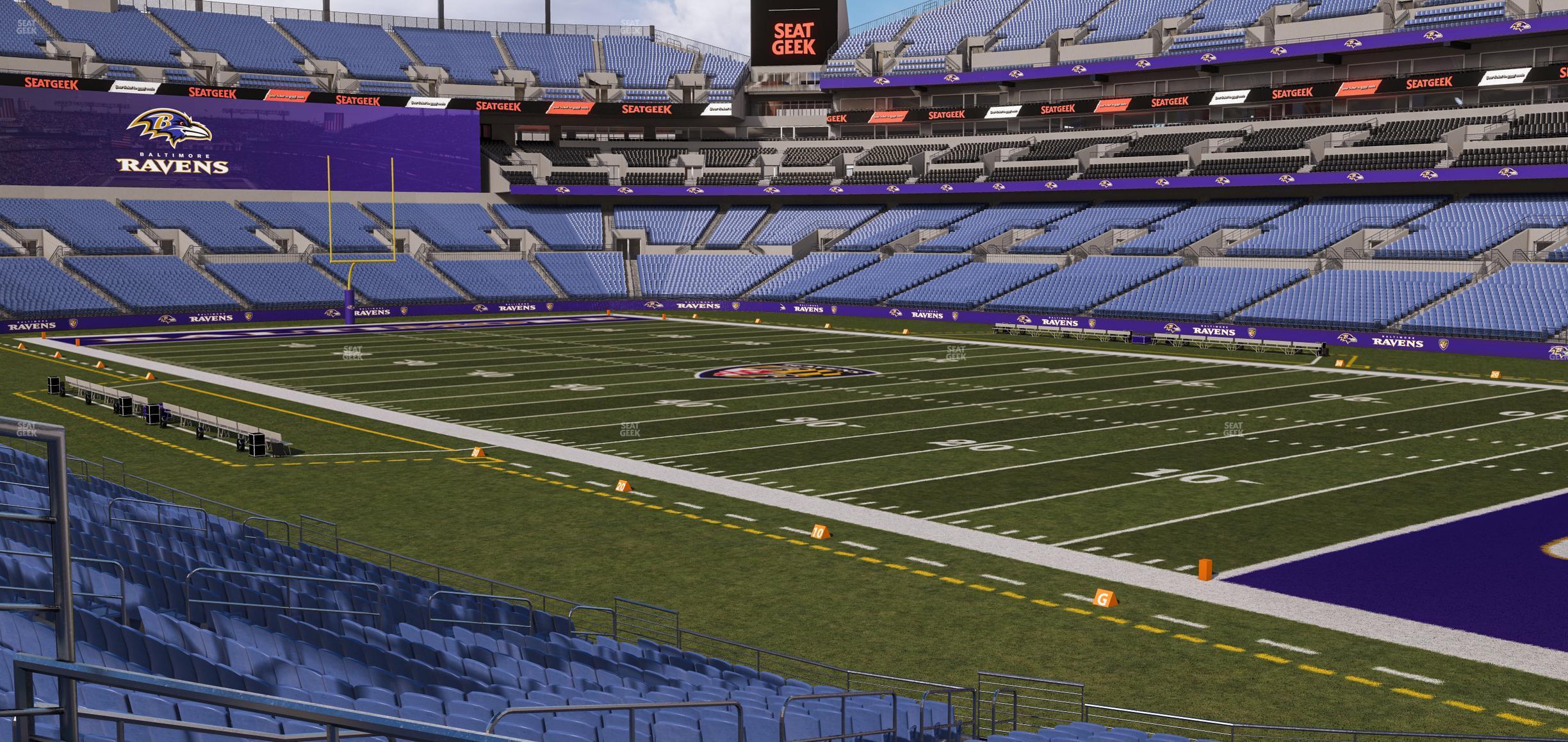 Seating view for M&T Bank Stadium Section 120