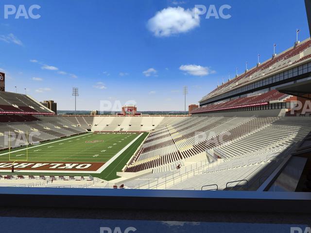 Seating view for Gaylord Family Oklahoma Memorial Stadium Section Loge 40