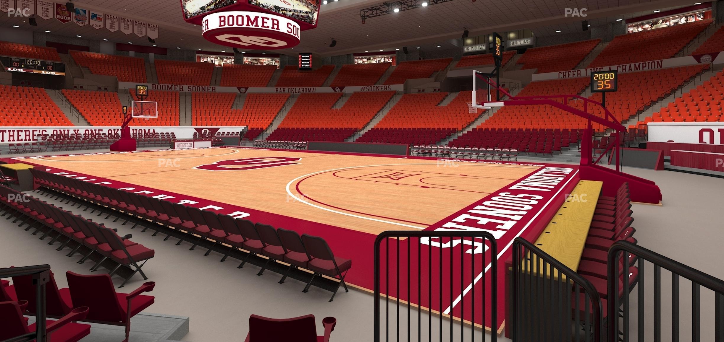 Seating view for Lloyd Noble Center Section F 1