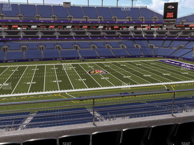 Seating view for M&T Bank Stadium Section 201