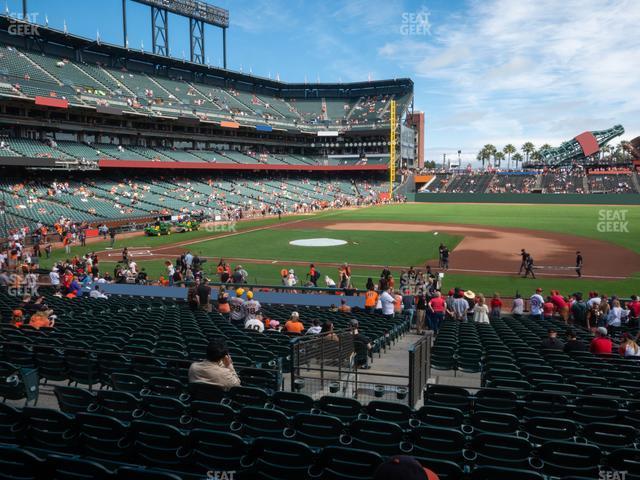 Seating view for Oracle Park Section Premium Lower Box 107