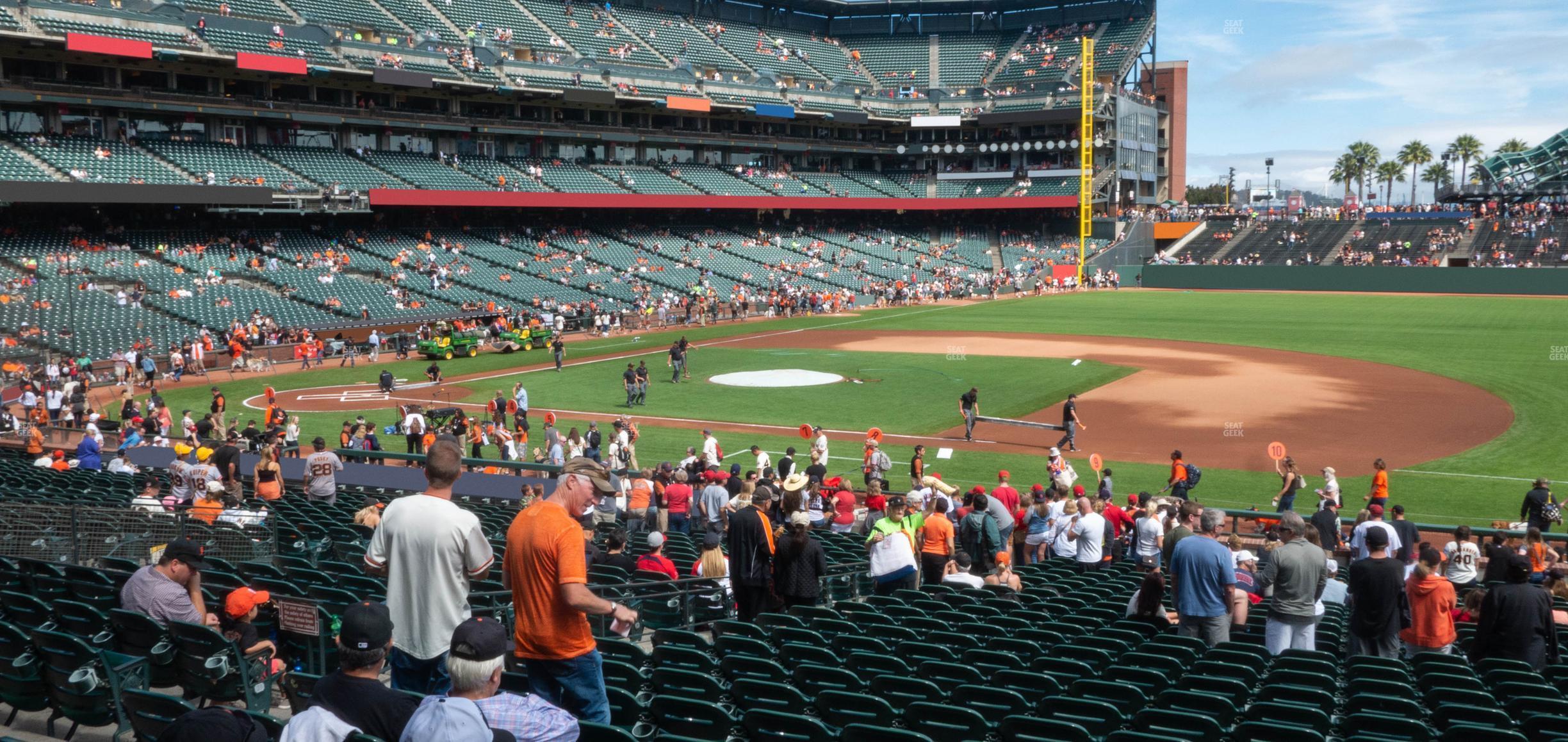 Seating view for Oracle Park Section Lower Box 106