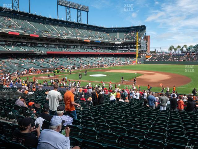 Seating view for Oracle Park Section Lower Box 106