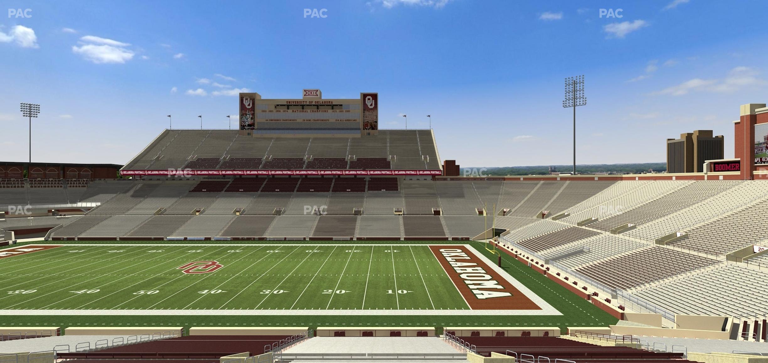 Seating view for Gaylord Family Oklahoma Memorial Stadium Section 28