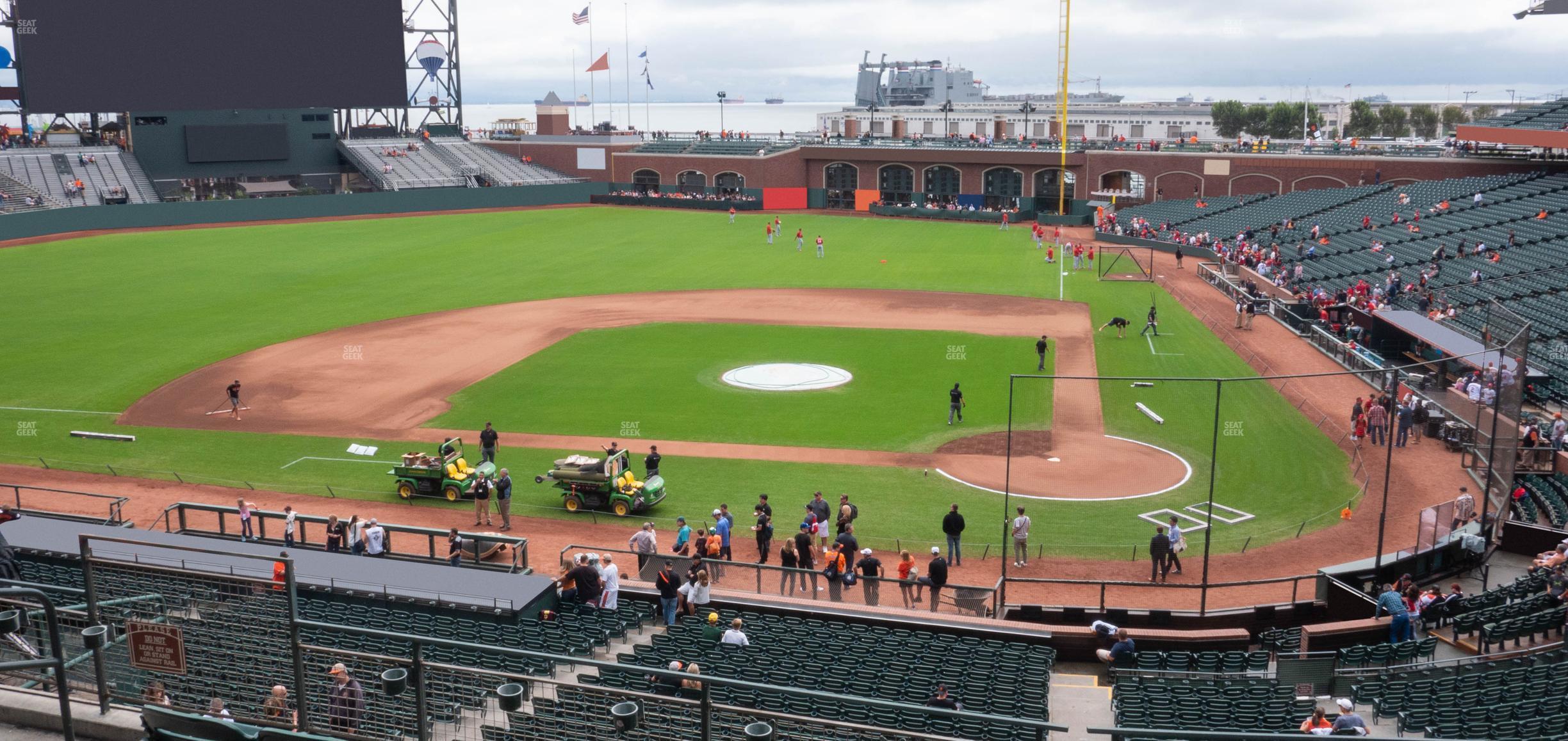 Seating view for Oracle Park Section Club Level 220