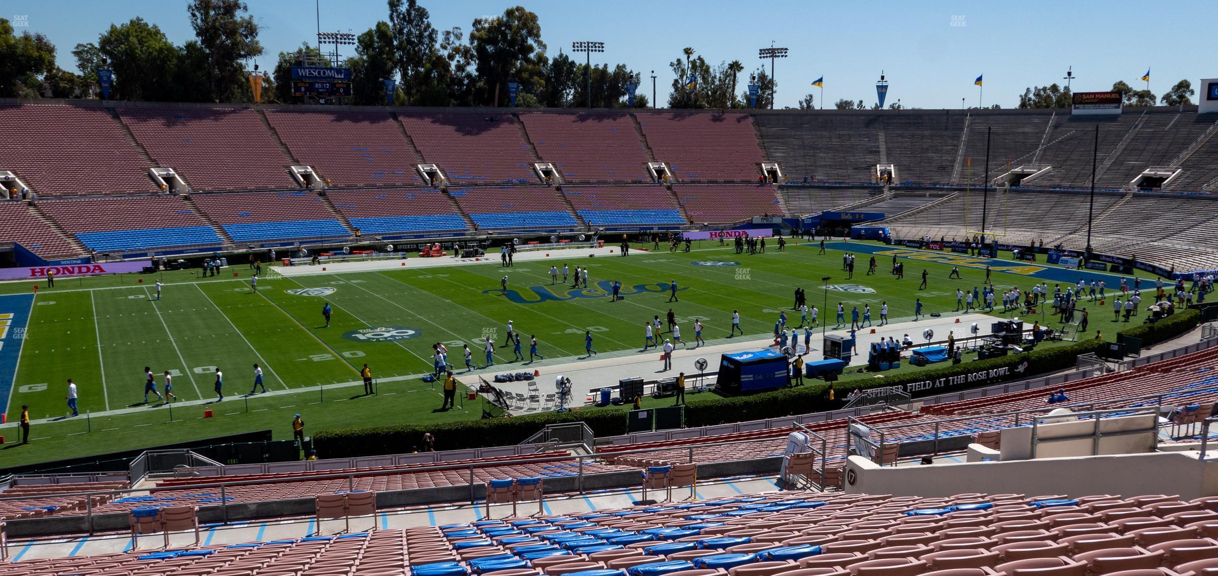 Seating view for Rose Bowl Stadium Section Upper 17