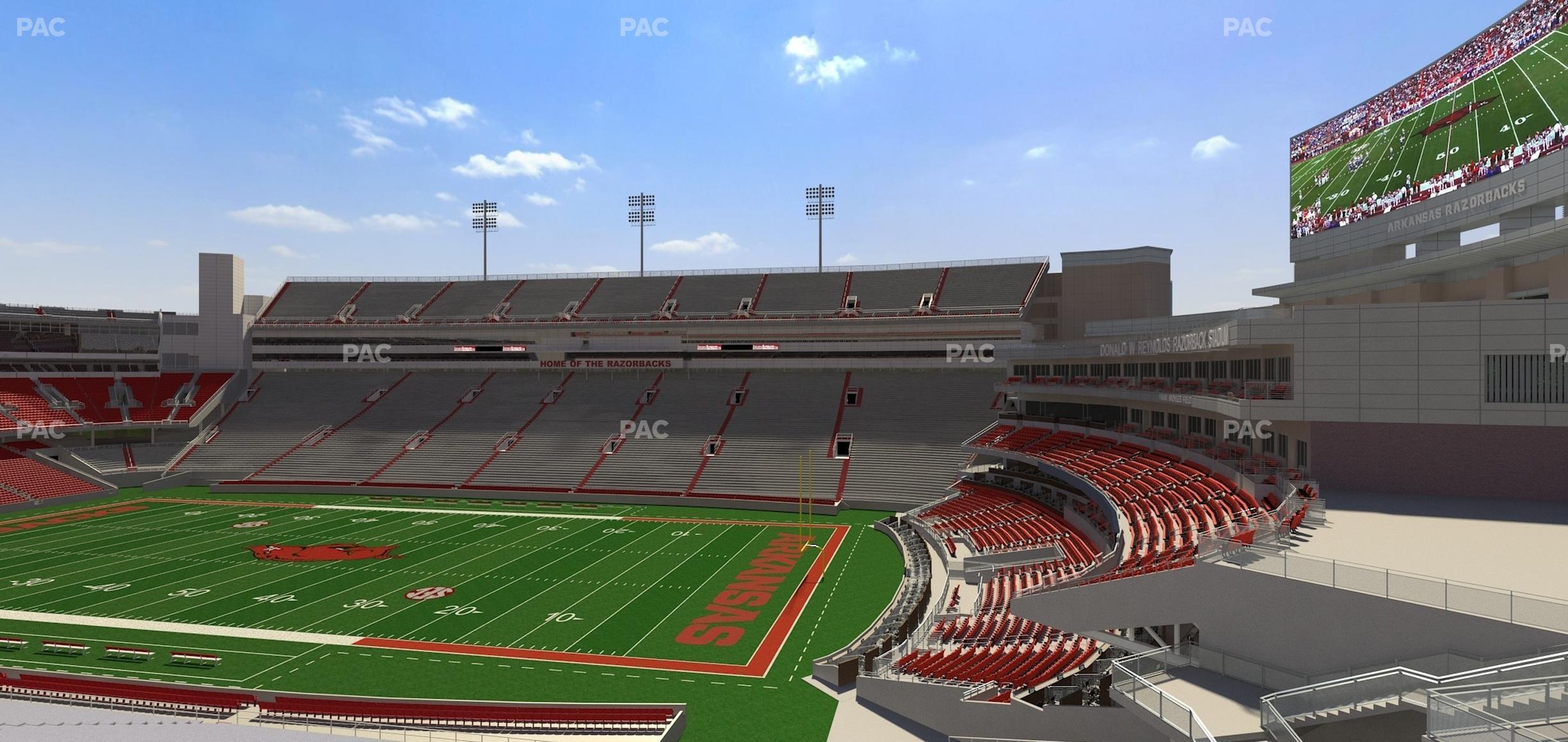 Seating view for Razorback Stadium Section 120