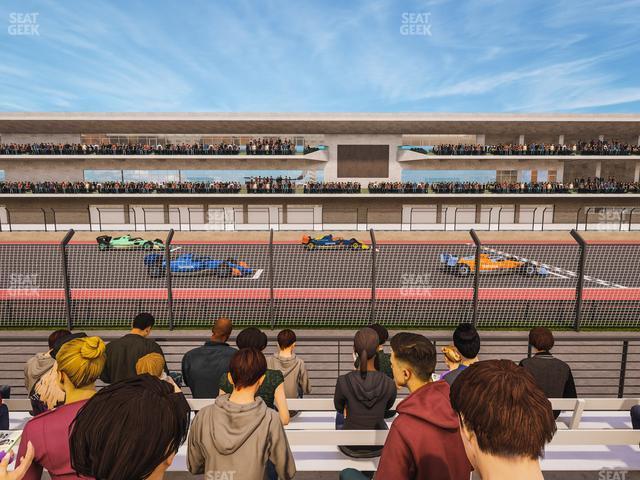 Seating view for Circuit of The Americas Section Main Grandstand Trackside East 123