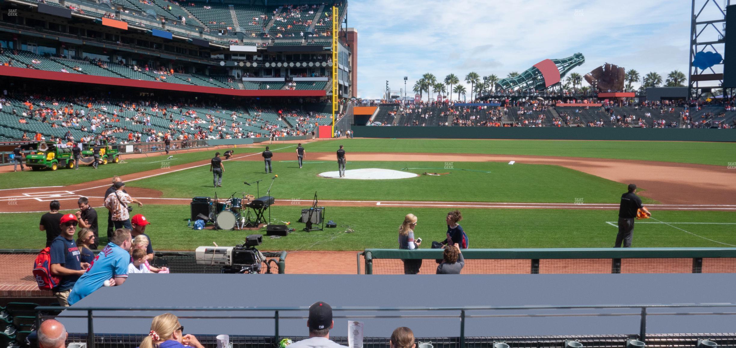 Seating view for Oracle Park Section Premium Field Club 109