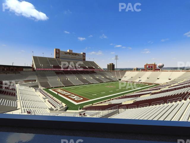 Seating view for Gaylord Family Oklahoma Memorial Stadium Section Loge 37