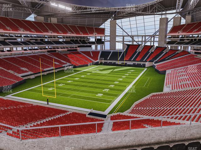 Seating view for Mercedes-Benz Stadium Section 221