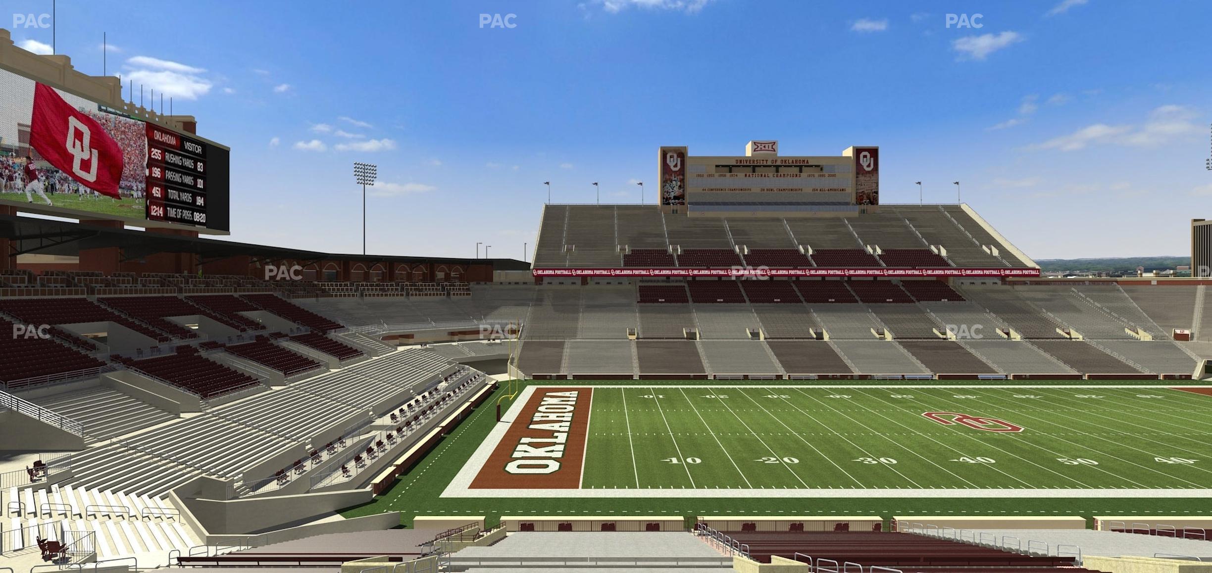 Seating view for Gaylord Family Oklahoma Memorial Stadium Section 34