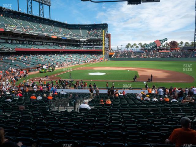 Seating view for Oracle Park Section Premium Lower Box 108