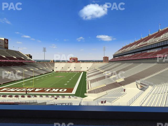 Seating view for Gaylord Family Oklahoma Memorial Stadium Section Loge 41