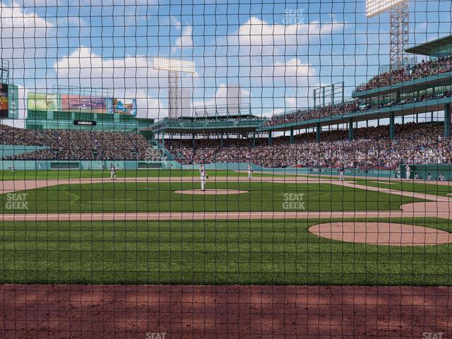 Seating view for Fenway Park Section Dugout Box 58