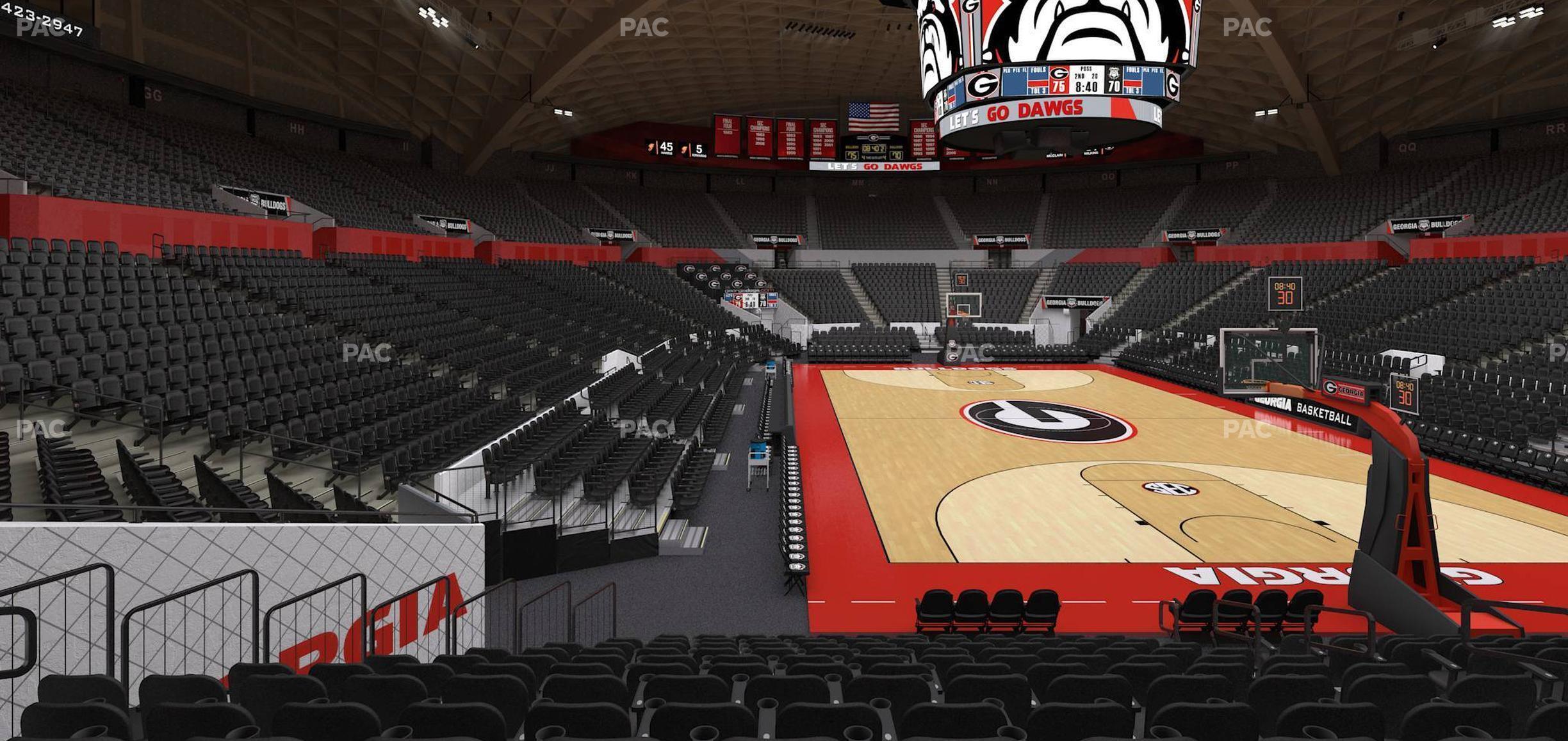 Seating view for Stegeman Coliseum Section A