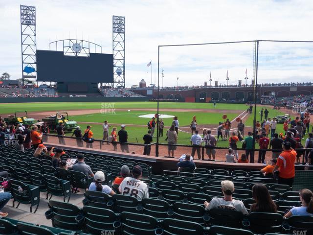 Seating view for Oracle Park Section Premium Field Club 119