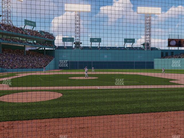 Seating view for Fenway Park Section Dugout Box 33