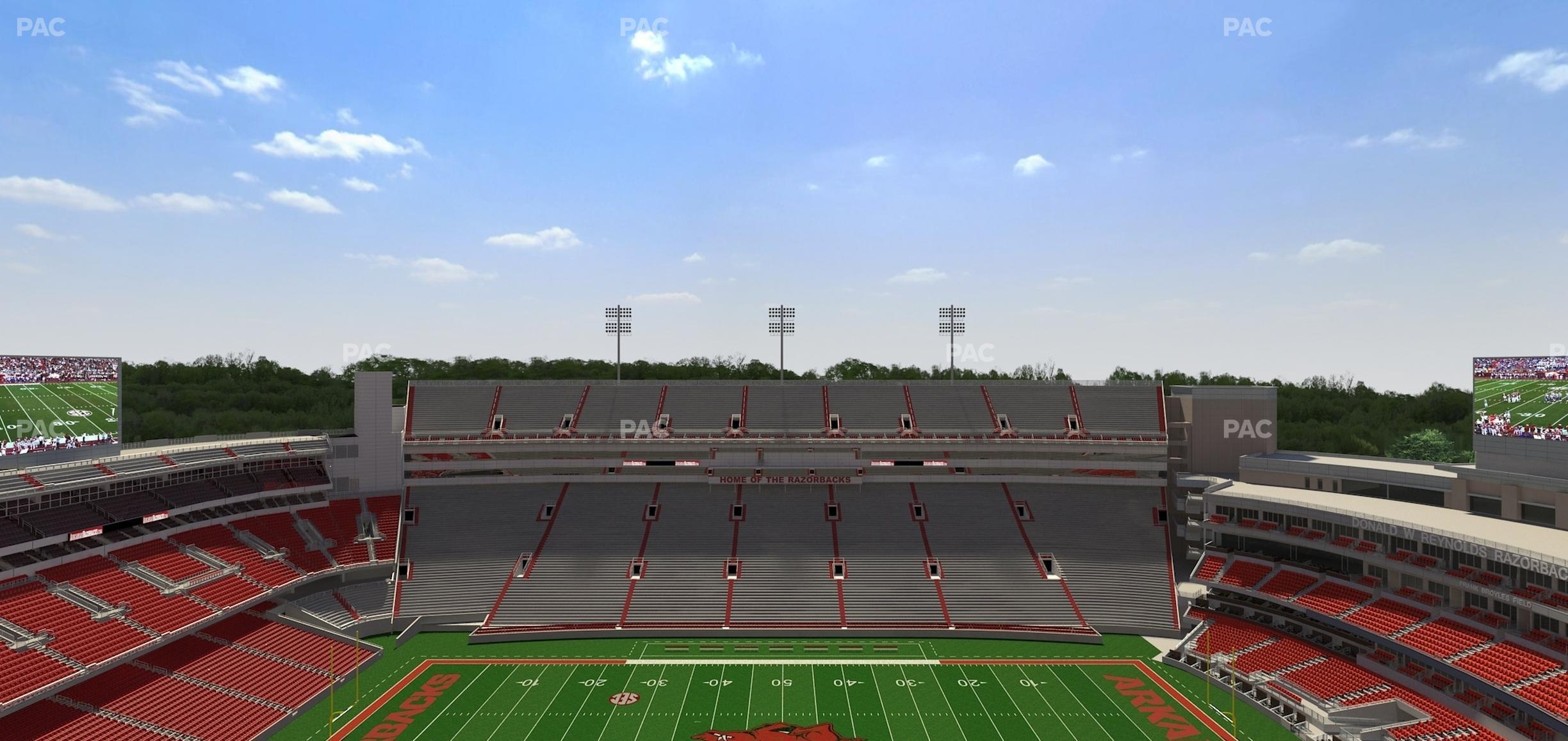 Seating view for Razorback Stadium Section 523