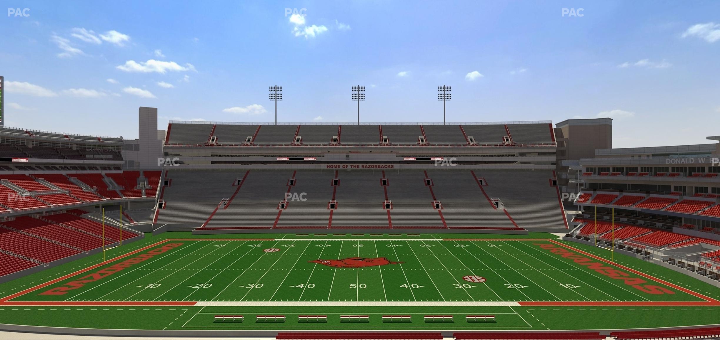 Seating view for Razorback Stadium Section 123